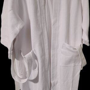 White Men's Waffle Robe with Pockets